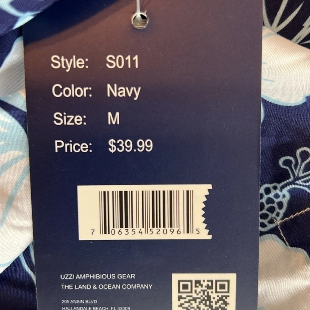 NWT Uzzi Hibiscus Floral Amphibious Gear Swim Surf M